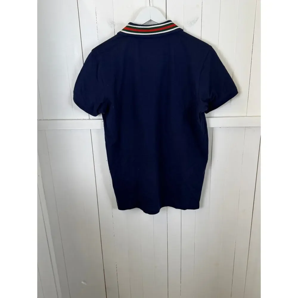Gucci Blue Cotton Polo Shirt Men's Size M Pre-Owned